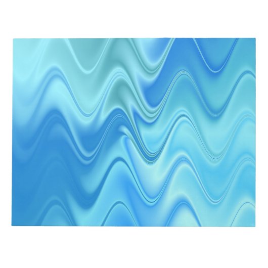 Wellige blaue Abstraktion Notizblock (Vorderseite)