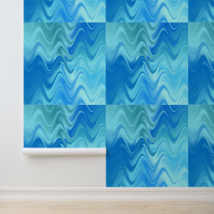 Wellige blaue Abstraktion Tapete