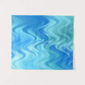 Wellige blaue Abstraktion Wandteppich (Vorderseite (Horizontal))