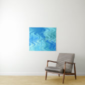 Wellige blaue Abstraktion Wandteppich (Beispiel (Horizontal))