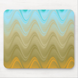 Wellige Blaue Grüne Orange Abstrakt Mousepad