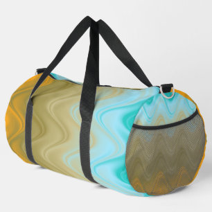 Wellige Blaue Grüne Orange Abstrakte Duffle Bag