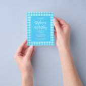 Wellige blaue Sommer-Gingham-Kühn 21. Geburtstag Flyer (Gruppe)