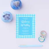 Wellige blaue Sommer-Gingham-Kühn 21. Geburtstag Flyer (Einzeln)
