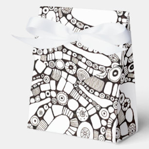 Wellige gebogene Kreise Quadrat abstrakt Bleistift Geschenkschachtel