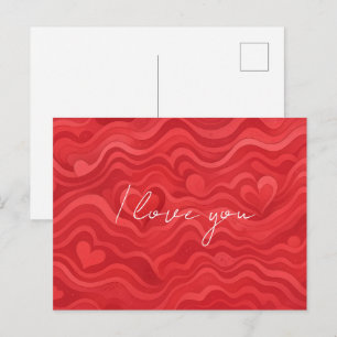 Wellige Herz-Grußkarte   Ich liebe dich  Postkarte