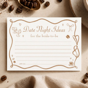 Wellige Kaffeebrache Hochzeitsdusche Date Night Id Einladung