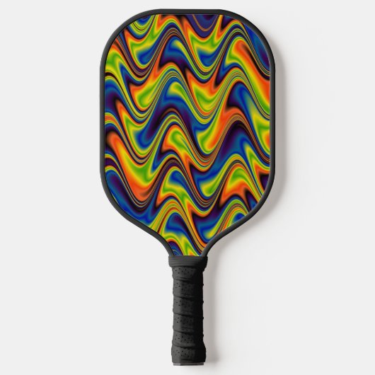 Wellige mehrfarbige Abstraktion Pickleball Schläger (Vorderseite)