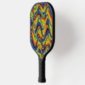 Wellige mehrfarbige Abstraktion Pickleball Schläger (Links)