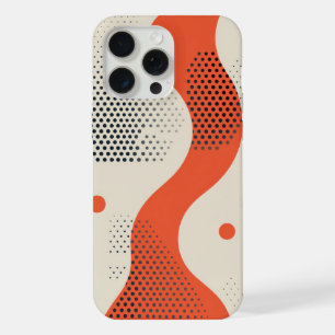 Wellige orange Form mit schwarzen Punkten iPhone 15 Pro Max Hülle