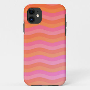 Wellige orange und rosa Streifen Case-Mate iPhone Hülle