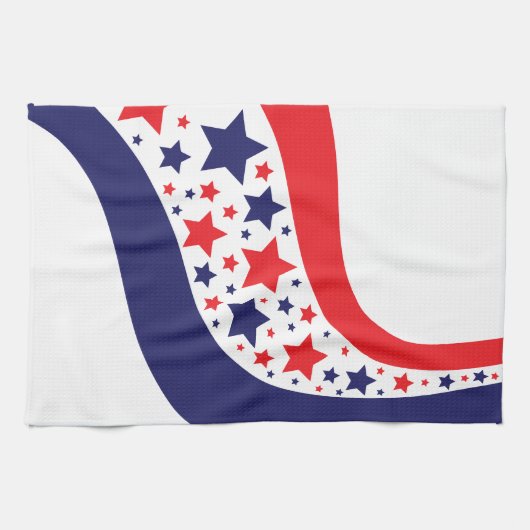 Wellige patriotische Abstraktion Geschirrtuch (Horizontal)