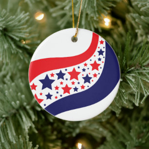 Wellige patriotische Abstraktion Keramik Ornament