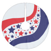 Wellige patriotische Abstraktion Polyester Weihnachtsbaumdecke (Vorderseite)