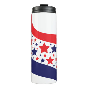 Wellige patriotische Abstraktion Thermosbecher