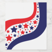 Wellige patriotische Abstraktion Weinetikett (Einzelnes Label)