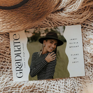 Wellige Rand Foto Moderne Einfache Abschlussfeier Ankündigung