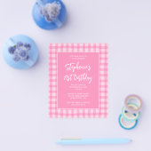 Wellige rosa Sommer-Gingham-Kühn 21. Geburtstag Flyer (Einzeln)