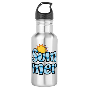 Wellige Sommer-Typografie tropisch  Edelstahlflasche