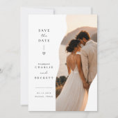 Wellige Split-Hochzeit Save The Date Foto Karte (Vorderseite)