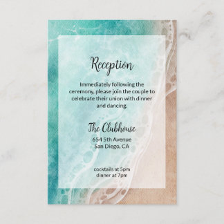 Wellige Strand-Strand- Outdoor-Hochzeitsempfangska Einladung