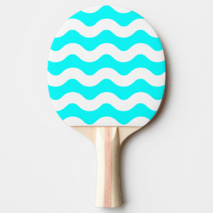 Wellige Streifen Electric Retro Cyan Farbe Tischtennis Schläger