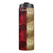 Wellige Tierdruck-Texturdesign Thermosbecher (Vorderseite)