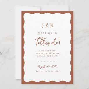 Wellige Umrandung Save The Date Foto Ankündigungsk