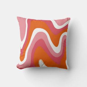 Wellige und Groovy Pink und Orange Kissen