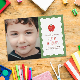 Wellige Vorschul-Abschlussfoto-Ankündigung Save The Date