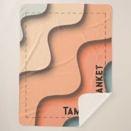 Welliges 3D-Retro-Einzelname mit Ecktext Sherpadecke