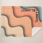 Welliges 3D-Retro-Einzelname mit Ecktext Sherpadecke (Vorderseite (Horizontal))