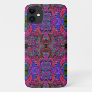 Welliges Blau und Regenbogen-Rot Trippy-Muster Case-Mate iPhone Hülle
