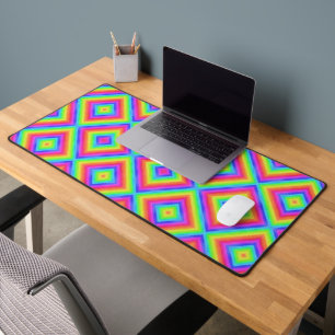 Welliges diagonales buntes Regenbogen-Design Schreibtischunterlage