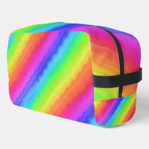 Welliges diagonales buntes Regenbogen-Design Waschbeutel