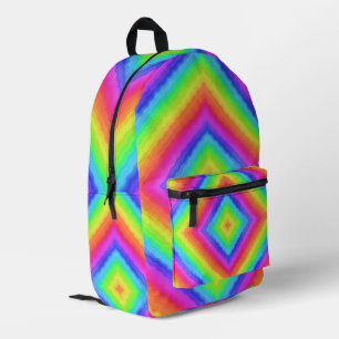 Welliges farbenfrohes quadratisches psychedelische bedruckter rucksack