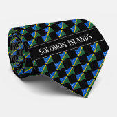 Welliges Flaggenmuster der Salomonen Krawatte (Gerollt)