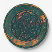 Welliges Mandala-Papierplate Pappteller (Vorderseite)