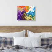 Welliges mehrfarbiges Abstrakt Leinwanddruck (Insitu (Schlafzimmer))