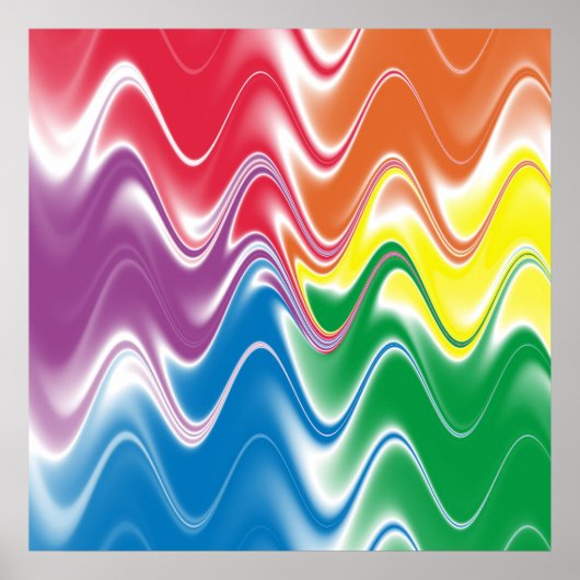 Welliges mehrfarbiges Abstrakt Poster (Vorne)