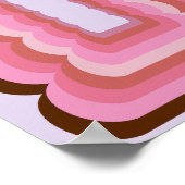 Welliges Retro-Abstraktes Rosa Poster (Ecke)