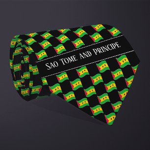 Welliges Sao Tome und Principe-Flaggenmuster  Krawatte