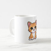 Welliges süßes orangefarbenes Tabby-Kätzchen Kaffeetasse (Vorderseite Links)