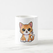Welliges süßes orangefarbenes Tabby-Kätzchen Kaffeetasse (Mittel)