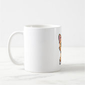 Welliges süßes orangefarbenes Tabby-Kätzchen Kaffeetasse (Links)