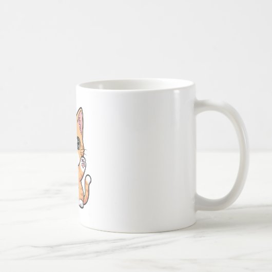 Welliges süßes orangefarbenes Tabby-Kätzchen Kaffeetasse (Rechts)