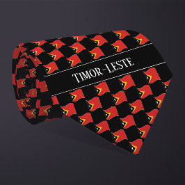 Welliges Timor-Leste-Flaggenmuster Krawatte