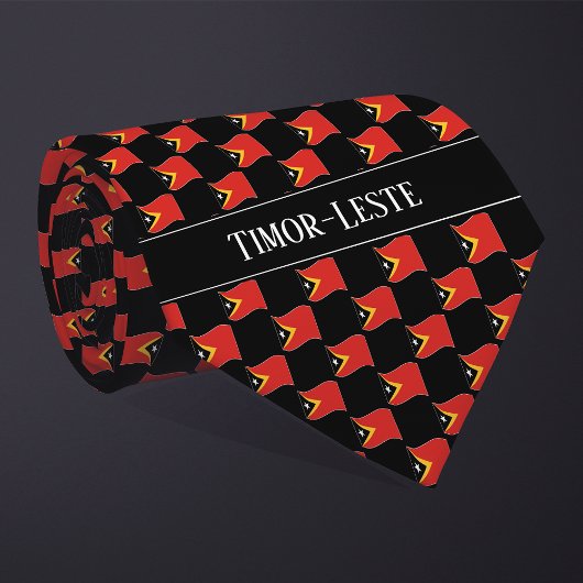Welliges Timor-Leste-Flaggenmuster Krawatte