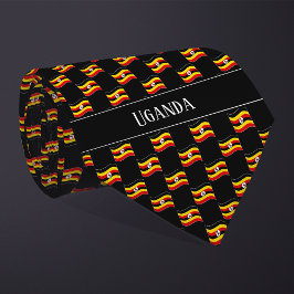Welliges Uganda-Flaggenmuster Krawatte