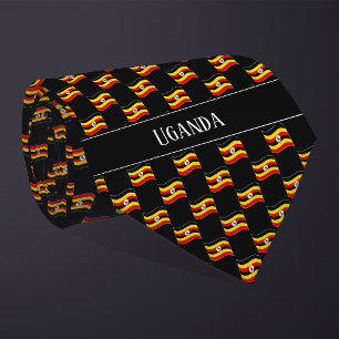 Welliges Uganda-Flaggenmuster Krawatte